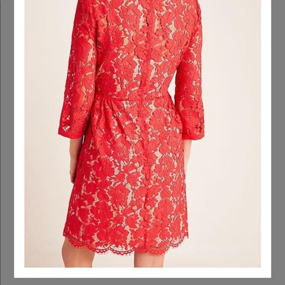 Mare Mare By Anthropologie Persephone red lace mini dress - Picture 2 of 7